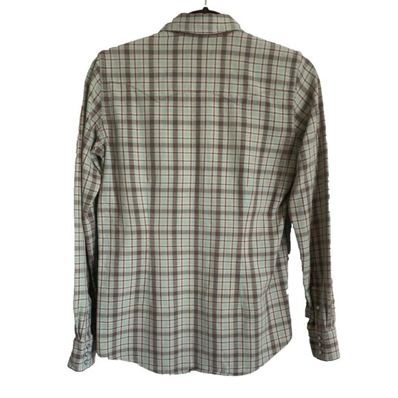 Ralph Lauren Women’s 6 Plaid Thick Flannel Top Green Snap Button Cabin Country - Picture 10 of 11